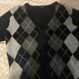 Brandy Melville long sleeve argyle print cardigan